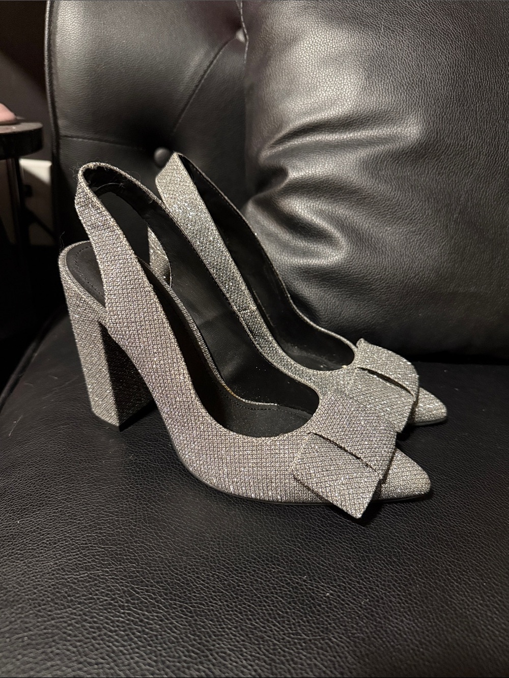 Glitter Heels with Bow | Size 36